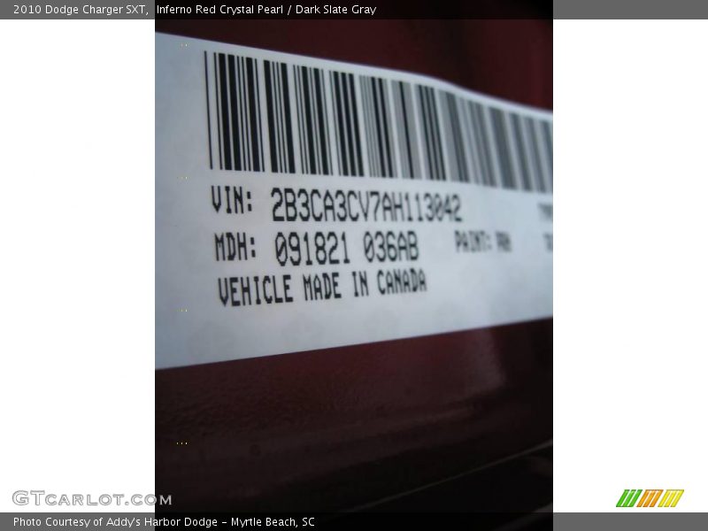 Inferno Red Crystal Pearl / Dark Slate Gray 2010 Dodge Charger SXT