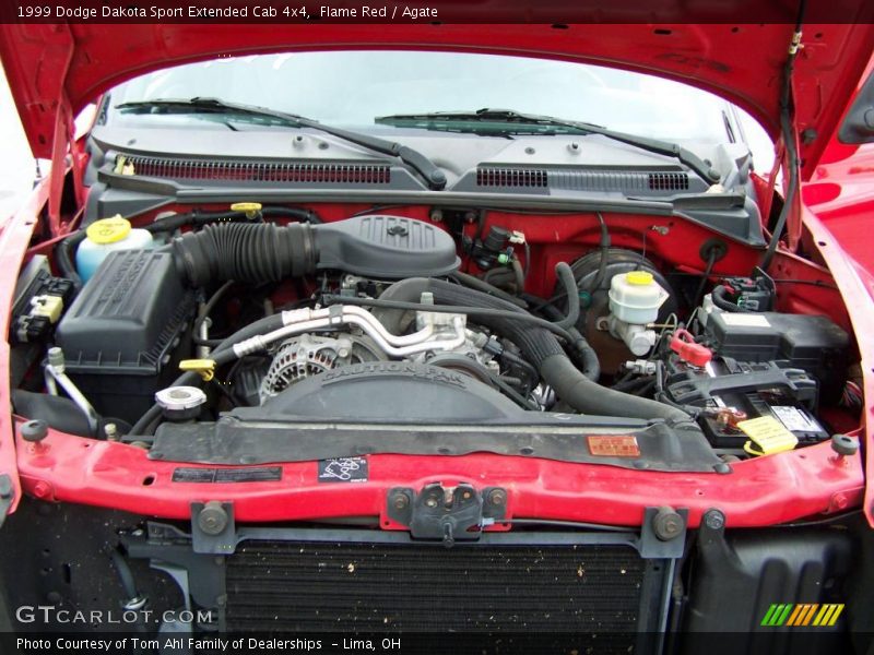 Flame Red / Agate 1999 Dodge Dakota Sport Extended Cab 4x4