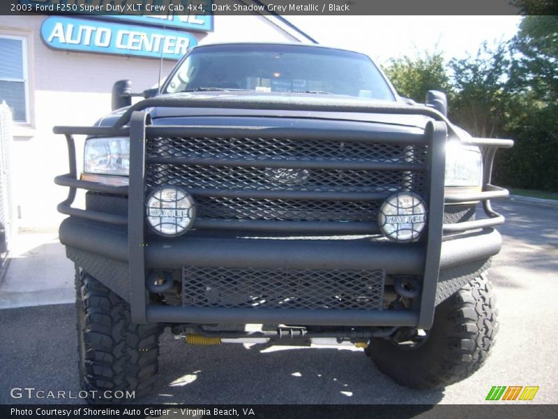 Dark Shadow Grey Metallic / Black 2003 Ford F250 Super Duty XLT Crew Cab 4x4