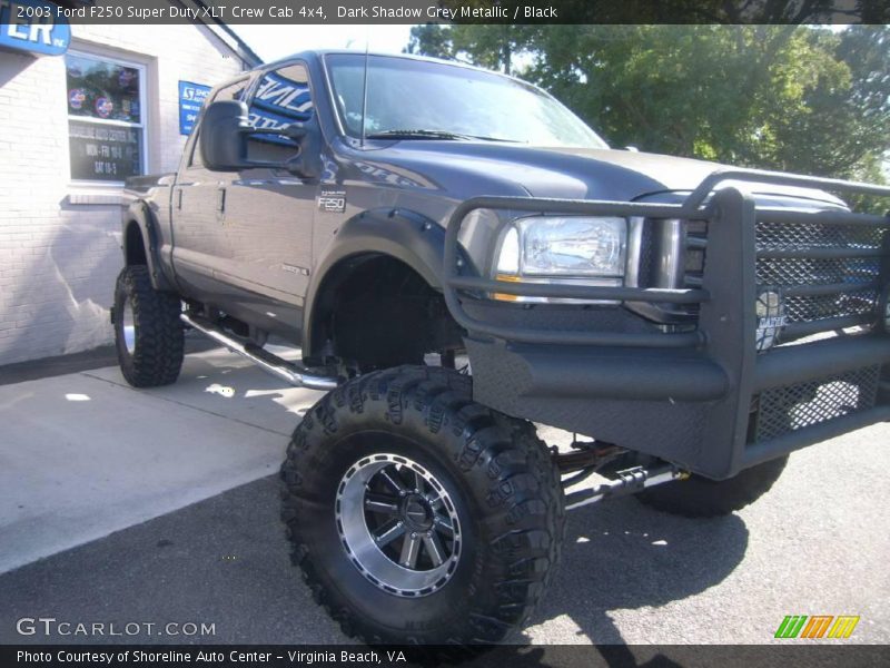 Dark Shadow Grey Metallic / Black 2003 Ford F250 Super Duty XLT Crew Cab 4x4