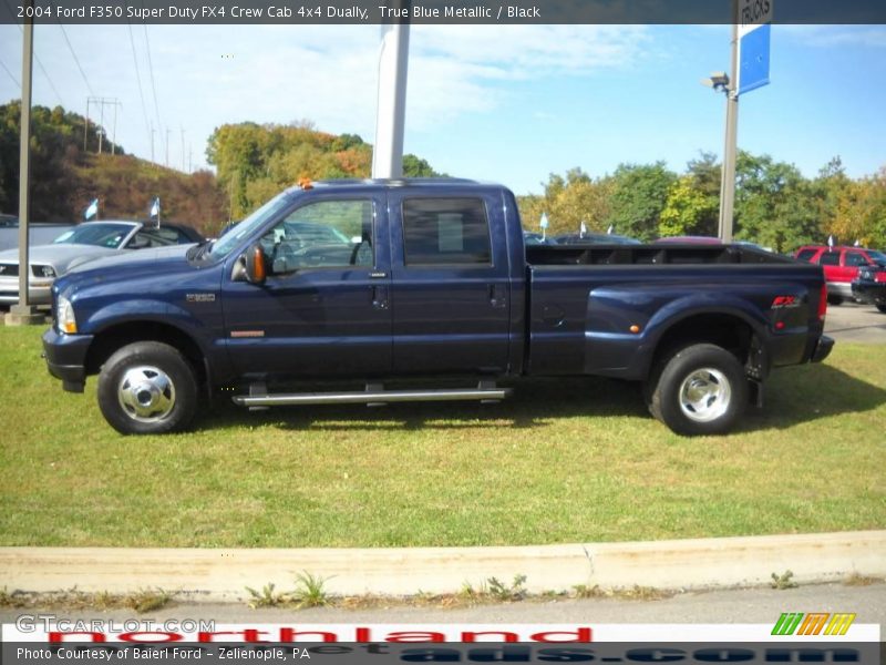 True Blue Metallic / Black 2004 Ford F350 Super Duty FX4 Crew Cab 4x4 Dually