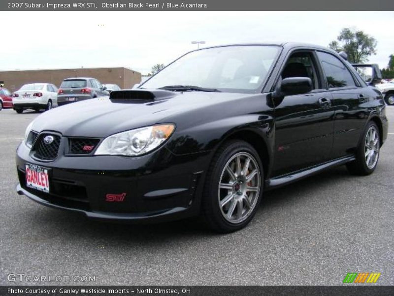 Obsidian Black Pearl / Blue Alcantara 2007 Subaru Impreza WRX STi