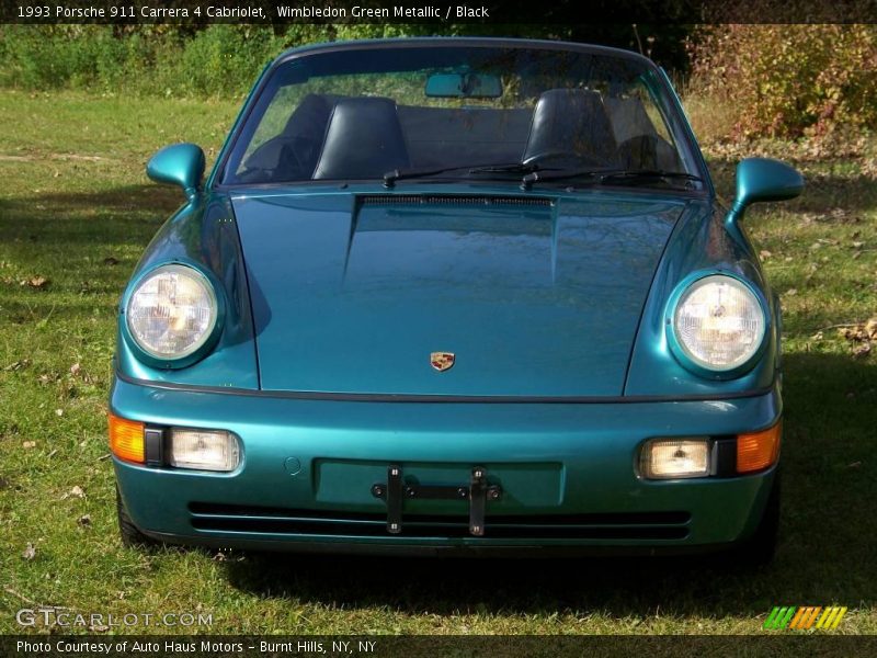 Wimbledon Green Metallic / Black 1993 Porsche 911 Carrera 4 Cabriolet