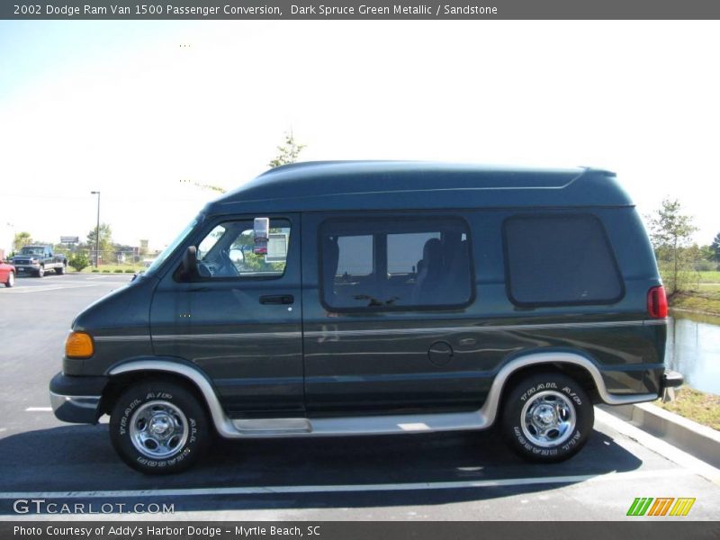 Dark Spruce Green Metallic / Sandstone 2002 Dodge Ram Van 1500 Passenger Conversion