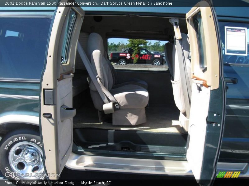 Dark Spruce Green Metallic / Sandstone 2002 Dodge Ram Van 1500 Passenger Conversion