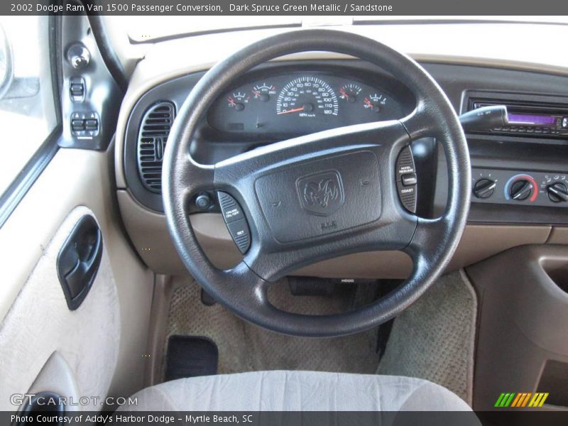 Dark Spruce Green Metallic / Sandstone 2002 Dodge Ram Van 1500 Passenger Conversion
