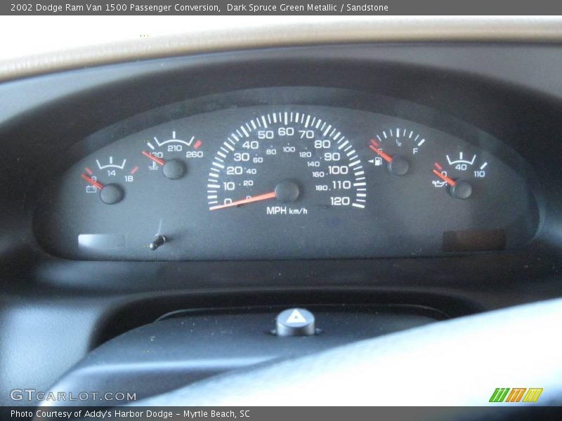 Dark Spruce Green Metallic / Sandstone 2002 Dodge Ram Van 1500 Passenger Conversion