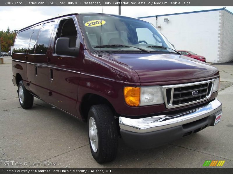 Dark Toreador Red Metallic / Medium Pebble Beige 2007 Ford E Series Van E350 Super Duty XLT Passenger