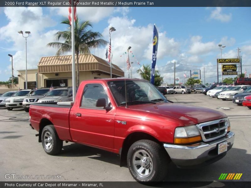 Toreador Red Metallic / Medium Prairie Tan 2000 Ford Ranger XLT Regular Cab