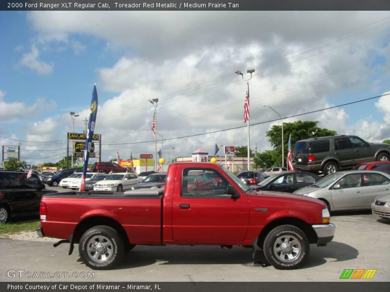Toreador Red Metallic / Medium Prairie Tan 2000 Ford Ranger XLT Regular Cab