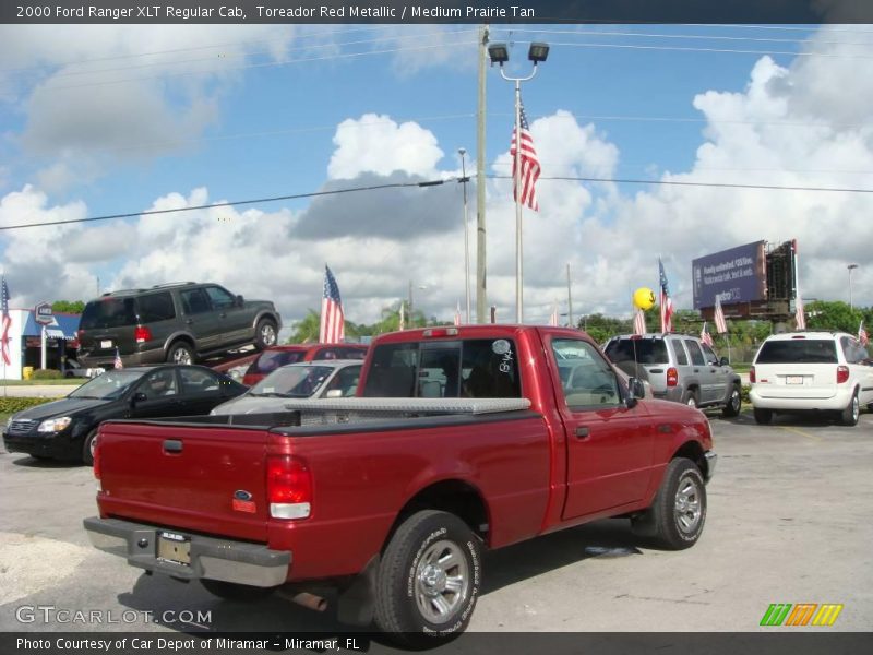 Toreador Red Metallic / Medium Prairie Tan 2000 Ford Ranger XLT Regular Cab