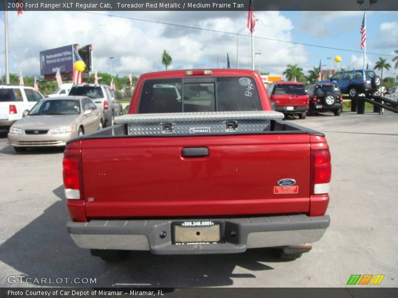 Toreador Red Metallic / Medium Prairie Tan 2000 Ford Ranger XLT Regular Cab