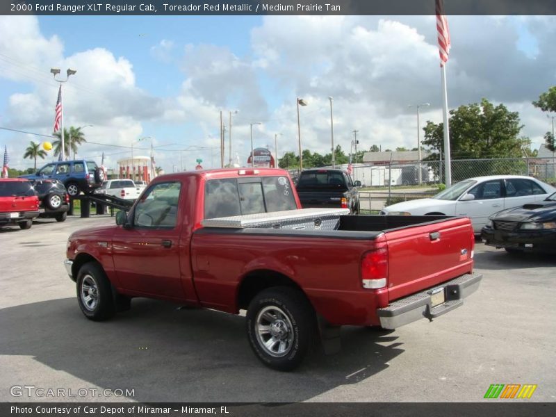 Toreador Red Metallic / Medium Prairie Tan 2000 Ford Ranger XLT Regular Cab