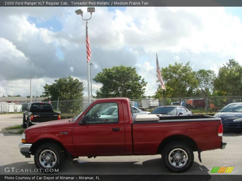 Toreador Red Metallic / Medium Prairie Tan 2000 Ford Ranger XLT Regular Cab