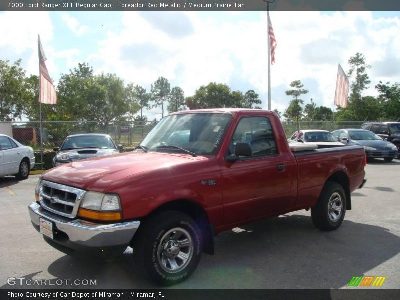 Toreador Red Metallic / Medium Prairie Tan 2000 Ford Ranger XLT Regular Cab