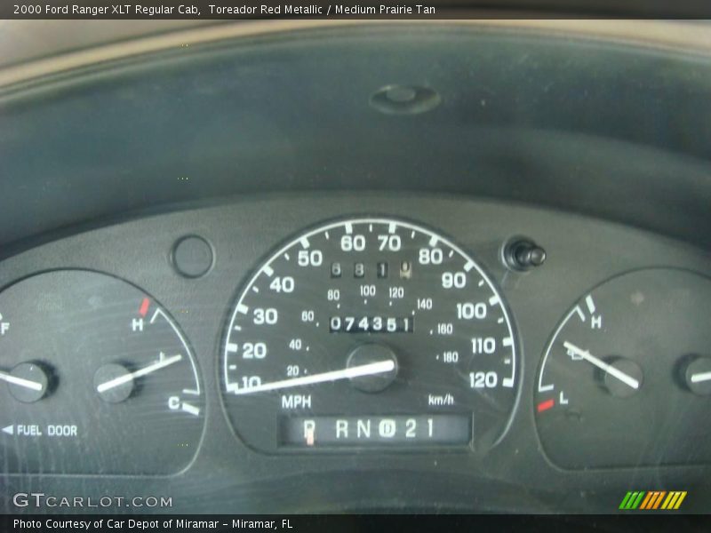 Toreador Red Metallic / Medium Prairie Tan 2000 Ford Ranger XLT Regular Cab