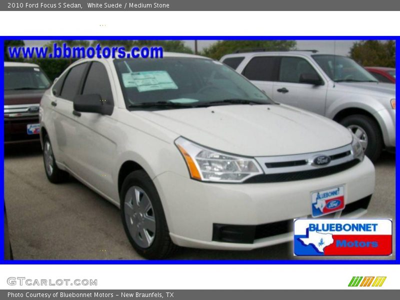 White Suede / Medium Stone 2010 Ford Focus S Sedan