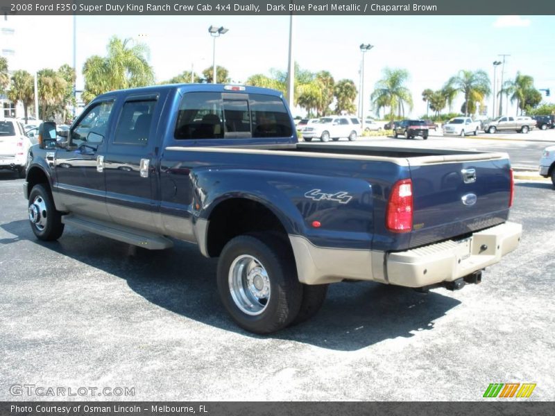 Dark Blue Pearl Metallic / Chaparral Brown 2008 Ford F350 Super Duty King Ranch Crew Cab 4x4 Dually