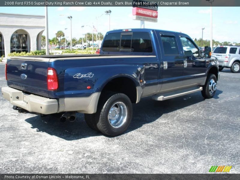 Dark Blue Pearl Metallic / Chaparral Brown 2008 Ford F350 Super Duty King Ranch Crew Cab 4x4 Dually