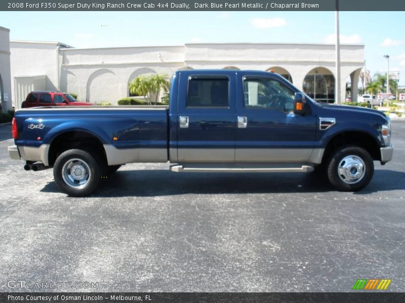 Dark Blue Pearl Metallic / Chaparral Brown 2008 Ford F350 Super Duty King Ranch Crew Cab 4x4 Dually