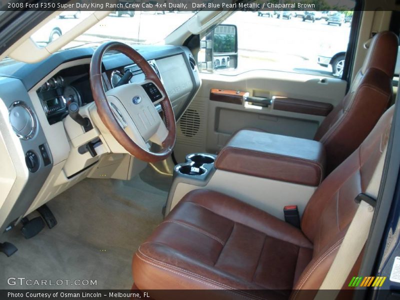 Dark Blue Pearl Metallic / Chaparral Brown 2008 Ford F350 Super Duty King Ranch Crew Cab 4x4 Dually