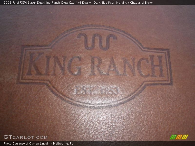 Dark Blue Pearl Metallic / Chaparral Brown 2008 Ford F350 Super Duty King Ranch Crew Cab 4x4 Dually