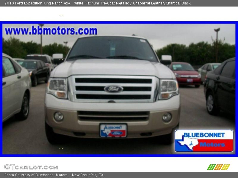 White Platinum Tri-Coat Metallic / Chaparral Leather/Charcoal Black 2010 Ford Expedition King Ranch 4x4