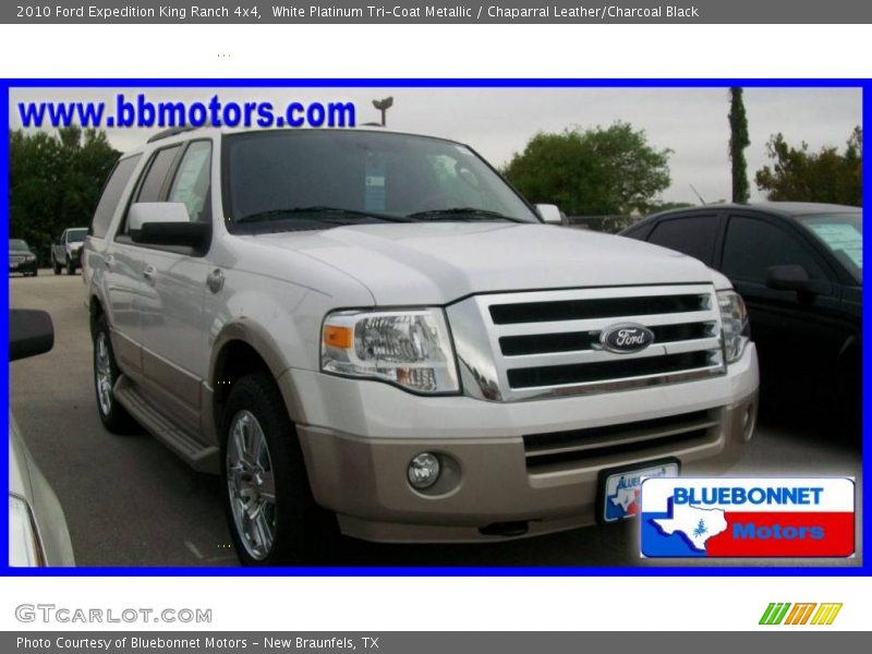 White Platinum Tri-Coat Metallic / Chaparral Leather/Charcoal Black 2010 Ford Expedition King Ranch 4x4