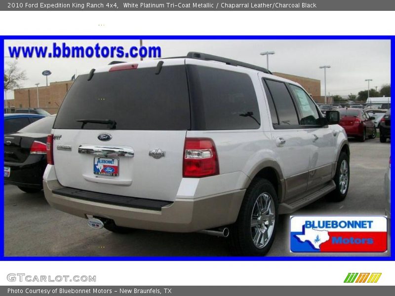 White Platinum Tri-Coat Metallic / Chaparral Leather/Charcoal Black 2010 Ford Expedition King Ranch 4x4