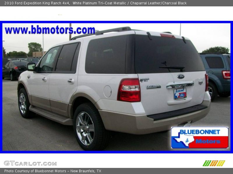 White Platinum Tri-Coat Metallic / Chaparral Leather/Charcoal Black 2010 Ford Expedition King Ranch 4x4