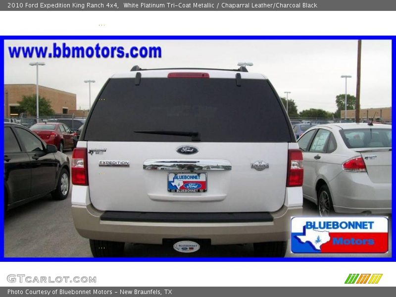 White Platinum Tri-Coat Metallic / Chaparral Leather/Charcoal Black 2010 Ford Expedition King Ranch 4x4