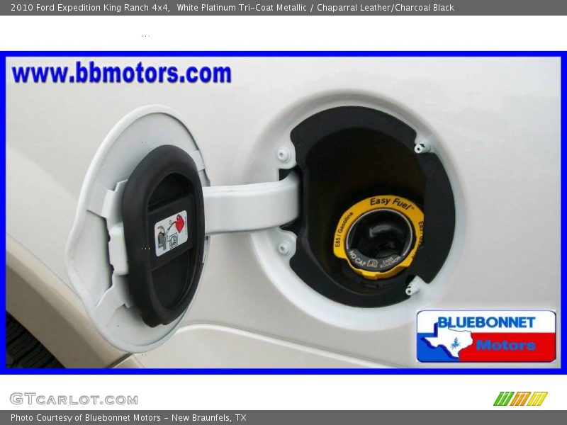 White Platinum Tri-Coat Metallic / Chaparral Leather/Charcoal Black 2010 Ford Expedition King Ranch 4x4