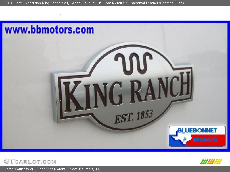 White Platinum Tri-Coat Metallic / Chaparral Leather/Charcoal Black 2010 Ford Expedition King Ranch 4x4