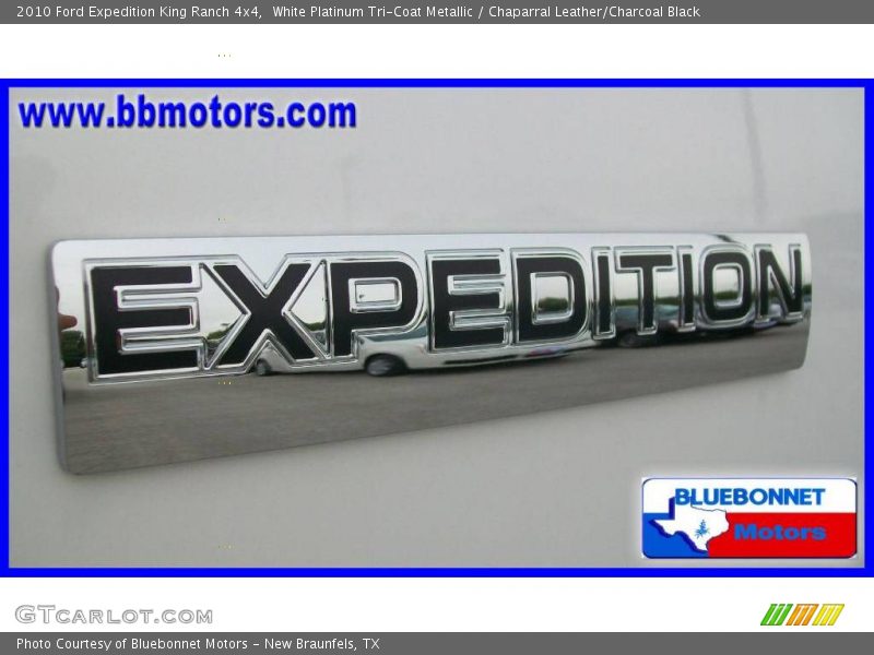 White Platinum Tri-Coat Metallic / Chaparral Leather/Charcoal Black 2010 Ford Expedition King Ranch 4x4