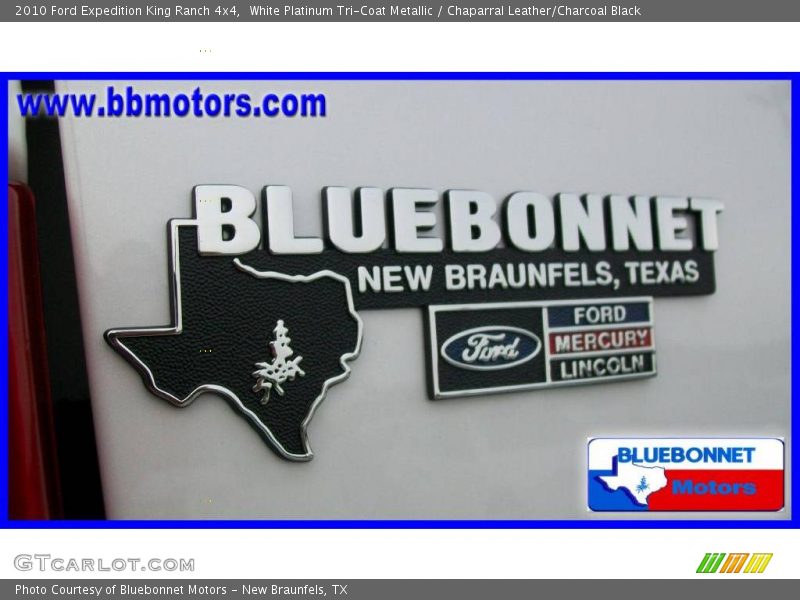 White Platinum Tri-Coat Metallic / Chaparral Leather/Charcoal Black 2010 Ford Expedition King Ranch 4x4