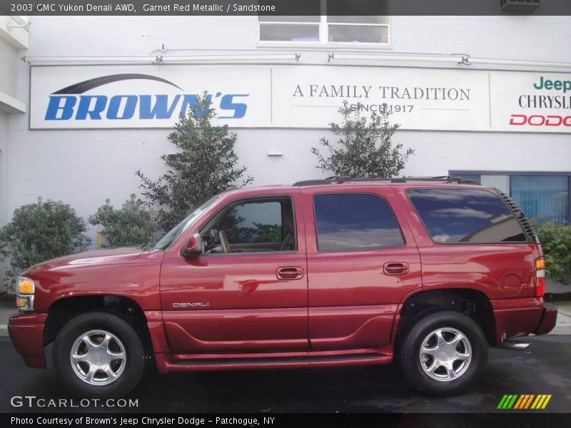 Garnet Red Metallic / Sandstone 2003 GMC Yukon Denali AWD