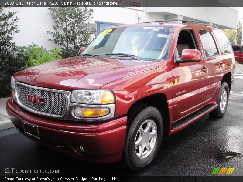Garnet Red Metallic / Sandstone 2003 GMC Yukon Denali AWD