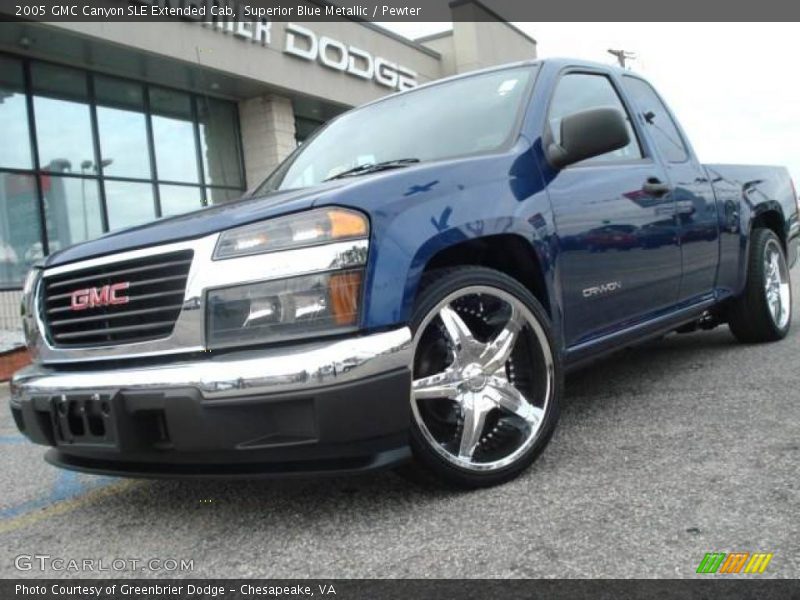 Superior Blue Metallic / Pewter 2005 GMC Canyon SLE Extended Cab