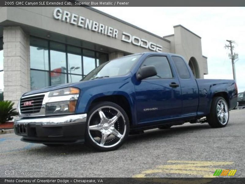 Superior Blue Metallic / Pewter 2005 GMC Canyon SLE Extended Cab