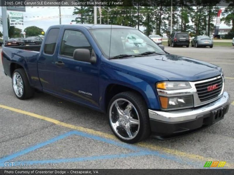 Superior Blue Metallic / Pewter 2005 GMC Canyon SLE Extended Cab