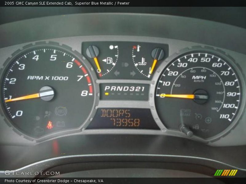 Superior Blue Metallic / Pewter 2005 GMC Canyon SLE Extended Cab