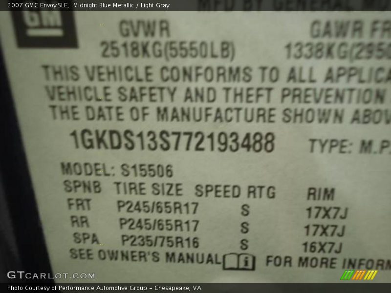 Midnight Blue Metallic / Light Gray 2007 GMC Envoy SLE