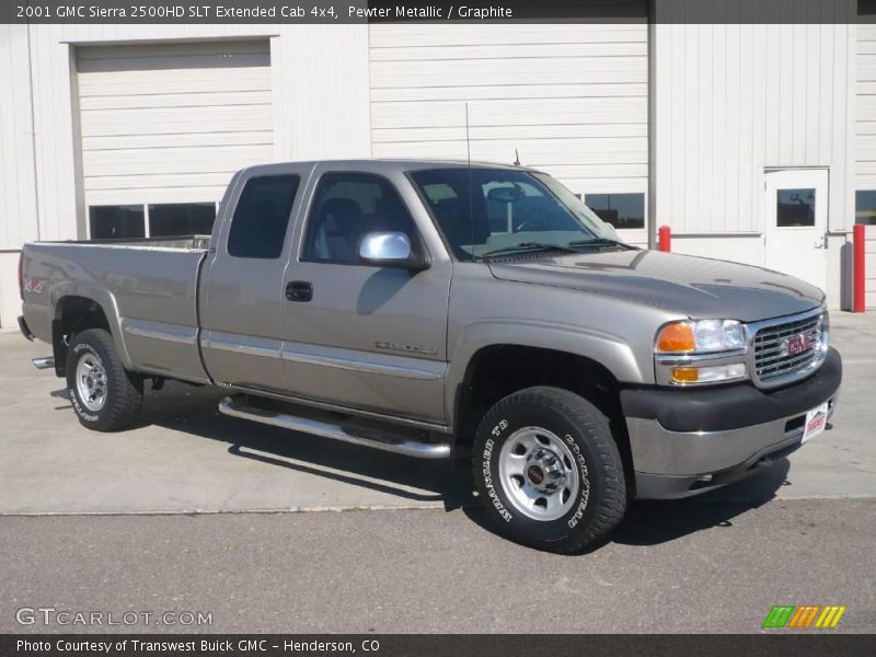 Pewter Metallic / Graphite 2001 GMC Sierra 2500HD SLT Extended Cab 4x4