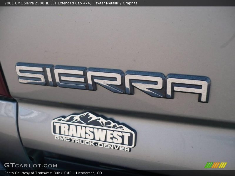 Pewter Metallic / Graphite 2001 GMC Sierra 2500HD SLT Extended Cab 4x4