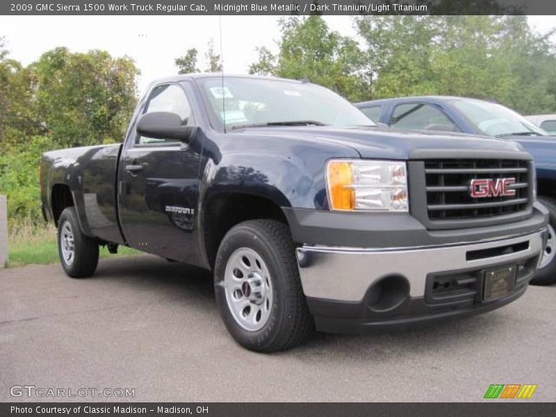 Midnight Blue Metallic / Dark Titanium/Light Titanium 2009 GMC Sierra 1500 Work Truck Regular Cab