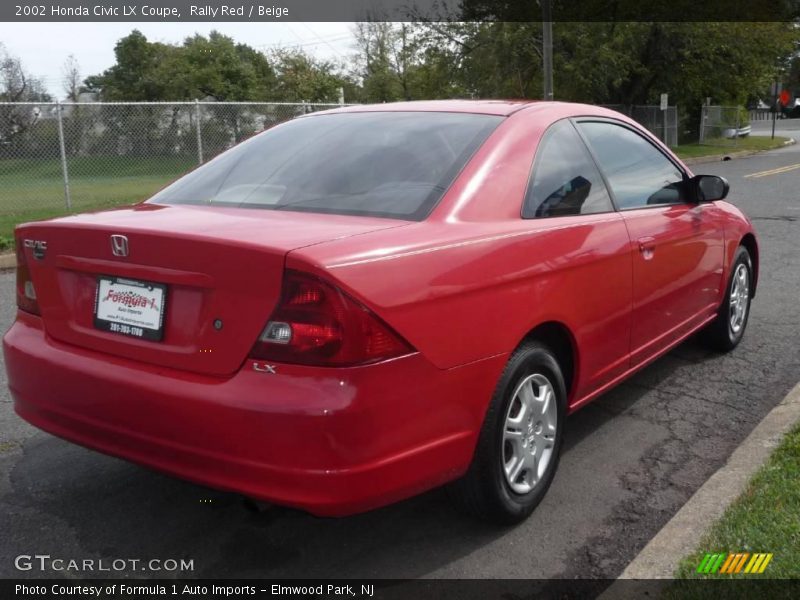 Rally Red / Beige 2002 Honda Civic LX Coupe