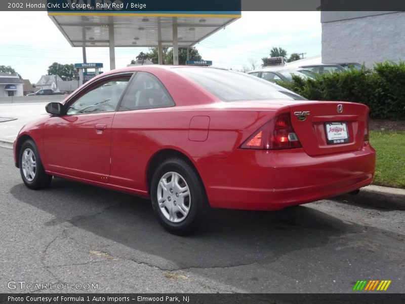 Rally Red / Beige 2002 Honda Civic LX Coupe