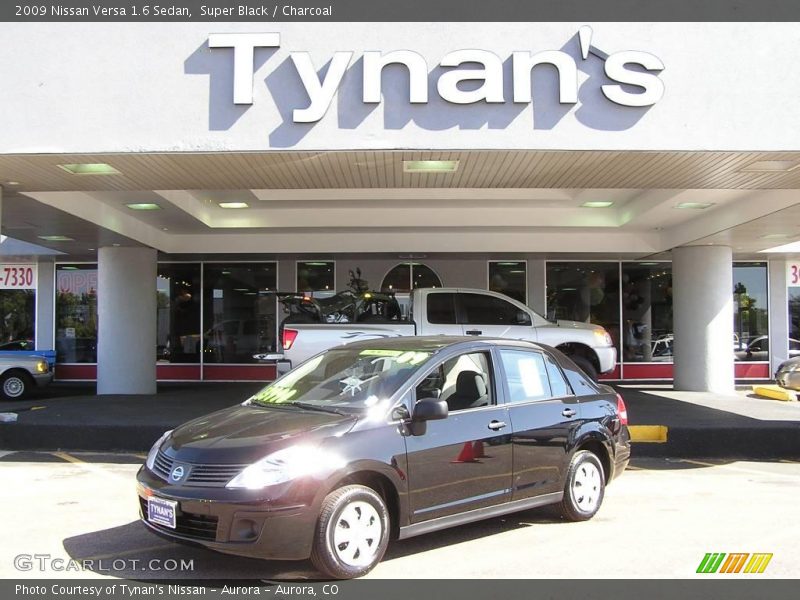 Super Black / Charcoal 2009 Nissan Versa 1.6 Sedan