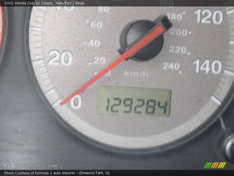Rally Red / Beige 2002 Honda Civic LX Coupe