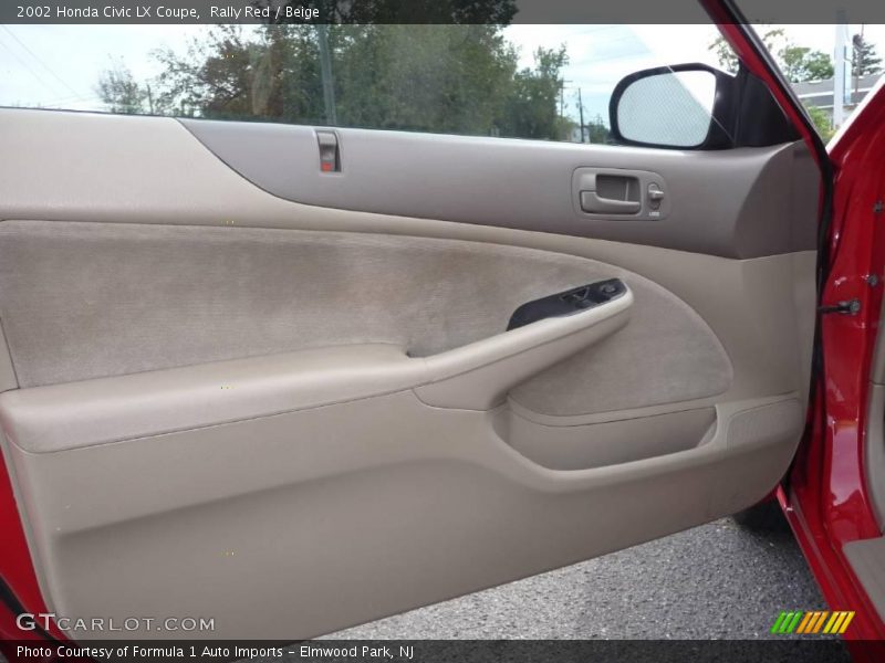 Rally Red / Beige 2002 Honda Civic LX Coupe